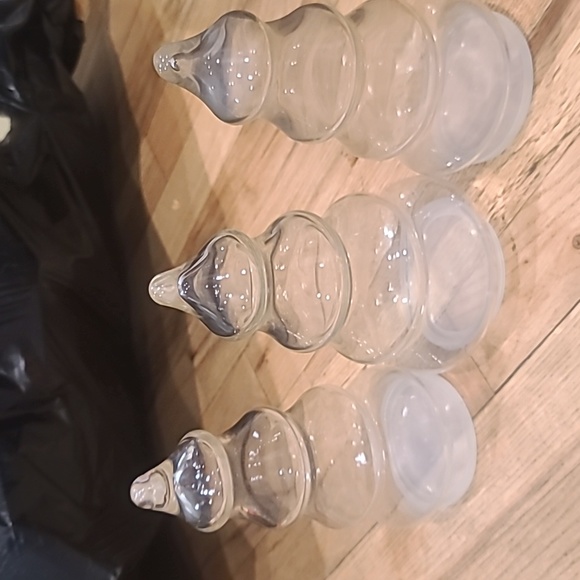 Holiday Vintage Clear Glass Christmas Tree Candy Nut Jar 7 12 Dish